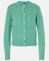 Ralph Lauren Cardigan in lana e cashmere a trecce Verde