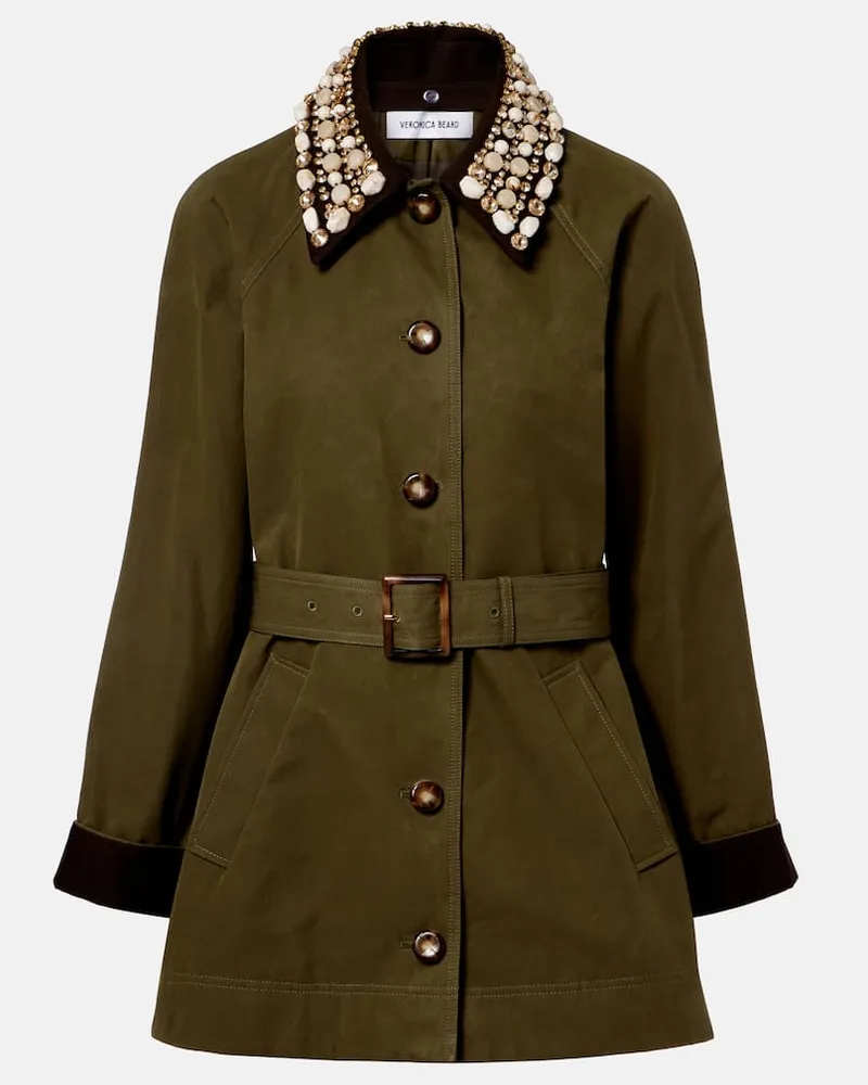 Veronica Beard Cappotto Langham con cristalli Verde