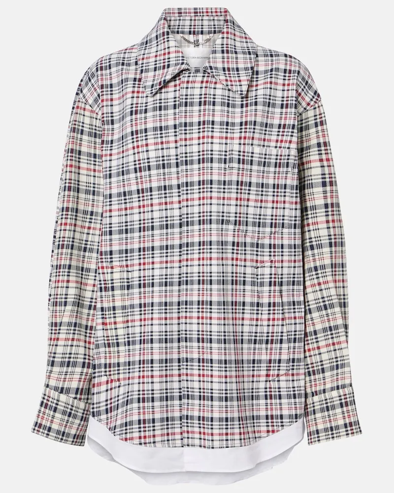 Victoria Beckham Giacca oversize in cotone e lana a quadri Multicolore