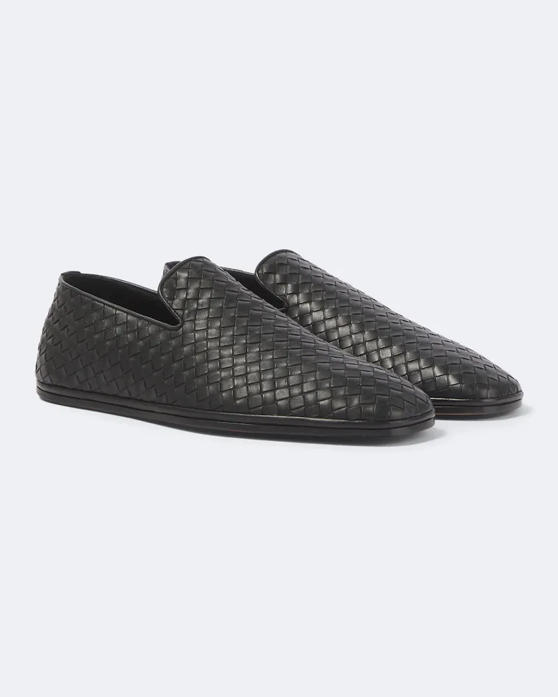 Bottega Veneta Slip-on Palazzo in pelle Intrecciato Nero