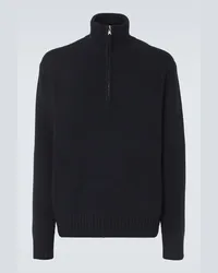 ALLUDE Pullover in cashmere con zip Blu