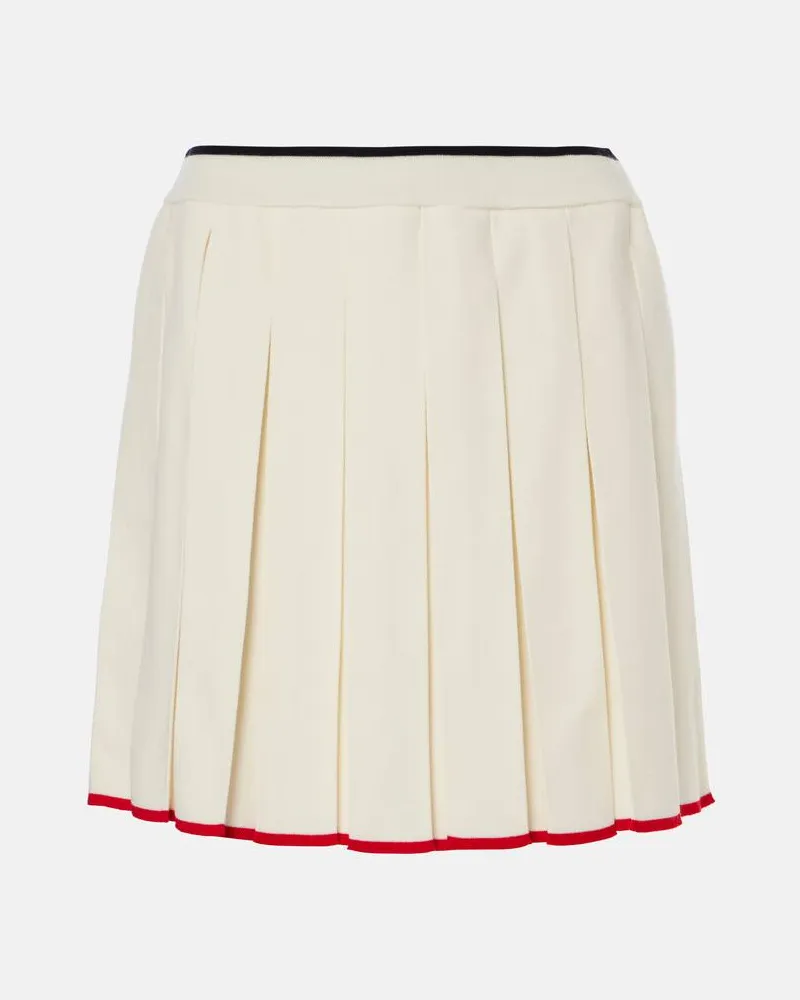Thom Browne Minigonna in misto lana a pieghe Bianco