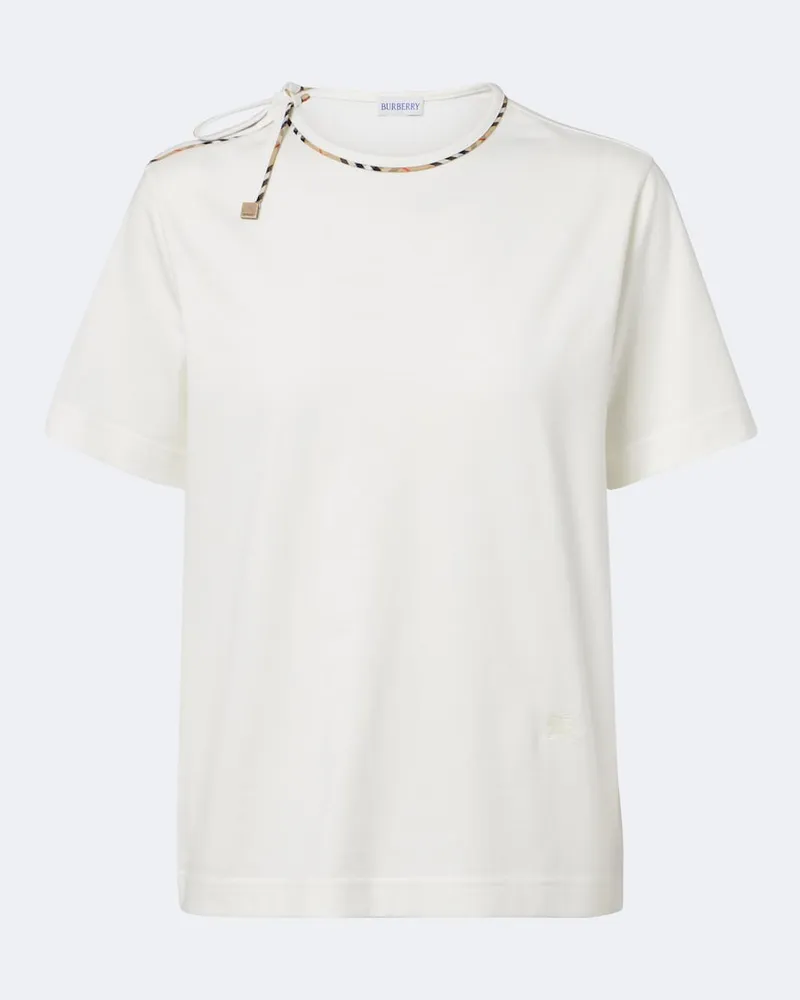 Burberry T-shirt in jersey di cotone Bianco