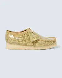 Clarks Mocassini Wallabee in pelle con stampa Beige