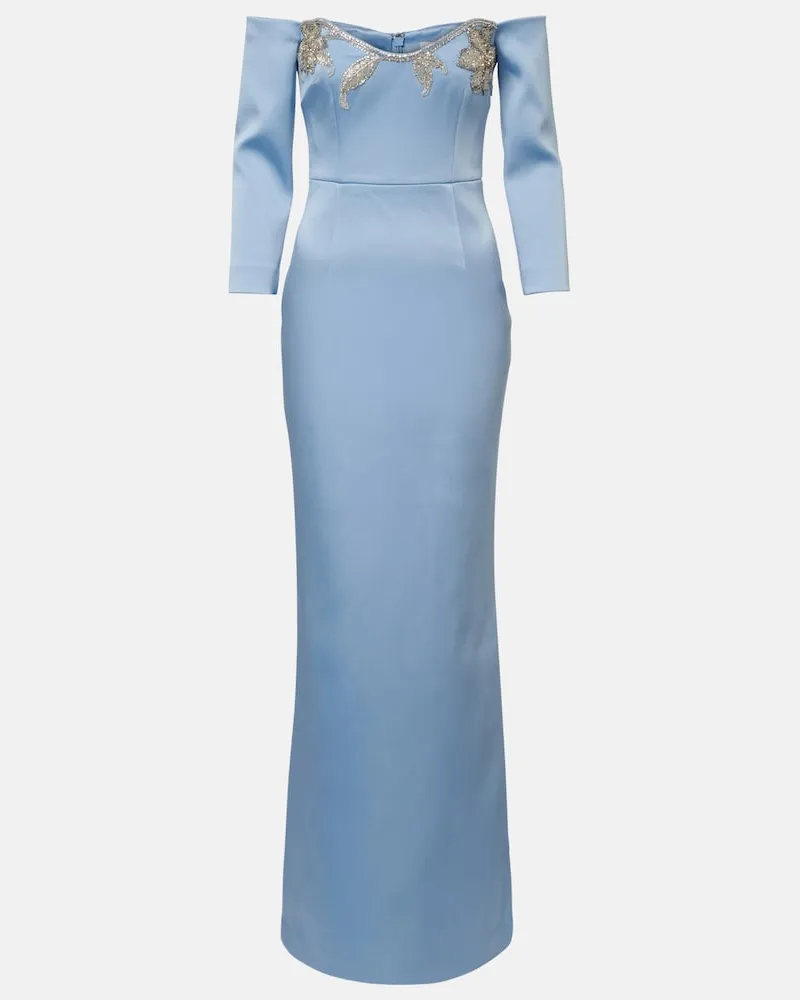 Rebecca Vallance Abito lungo bustier Kai in raso Blu