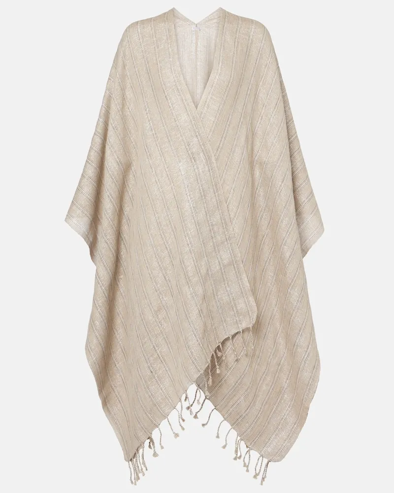 Brunello Cucinelli Cardigan in misto lino con lamÃ Multicolore