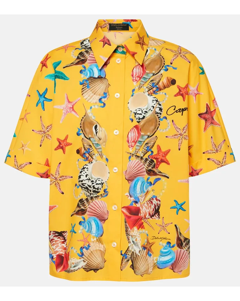 Dolce & Gabbana Camicia Capri in cotone con stampa Multicolore