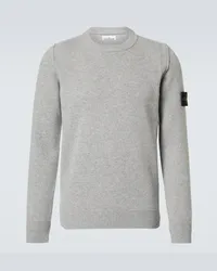 Stone Island Pullover Compass in misto lana Grigio