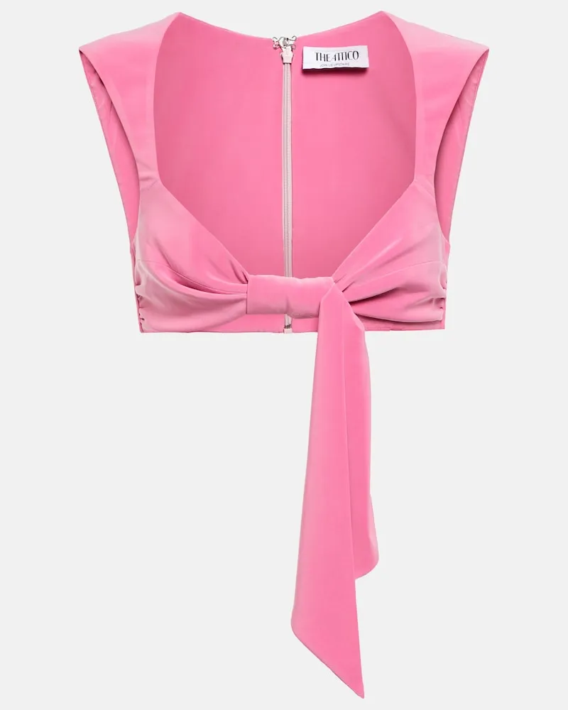 ATTICO Top cropped in jersey Rosa
