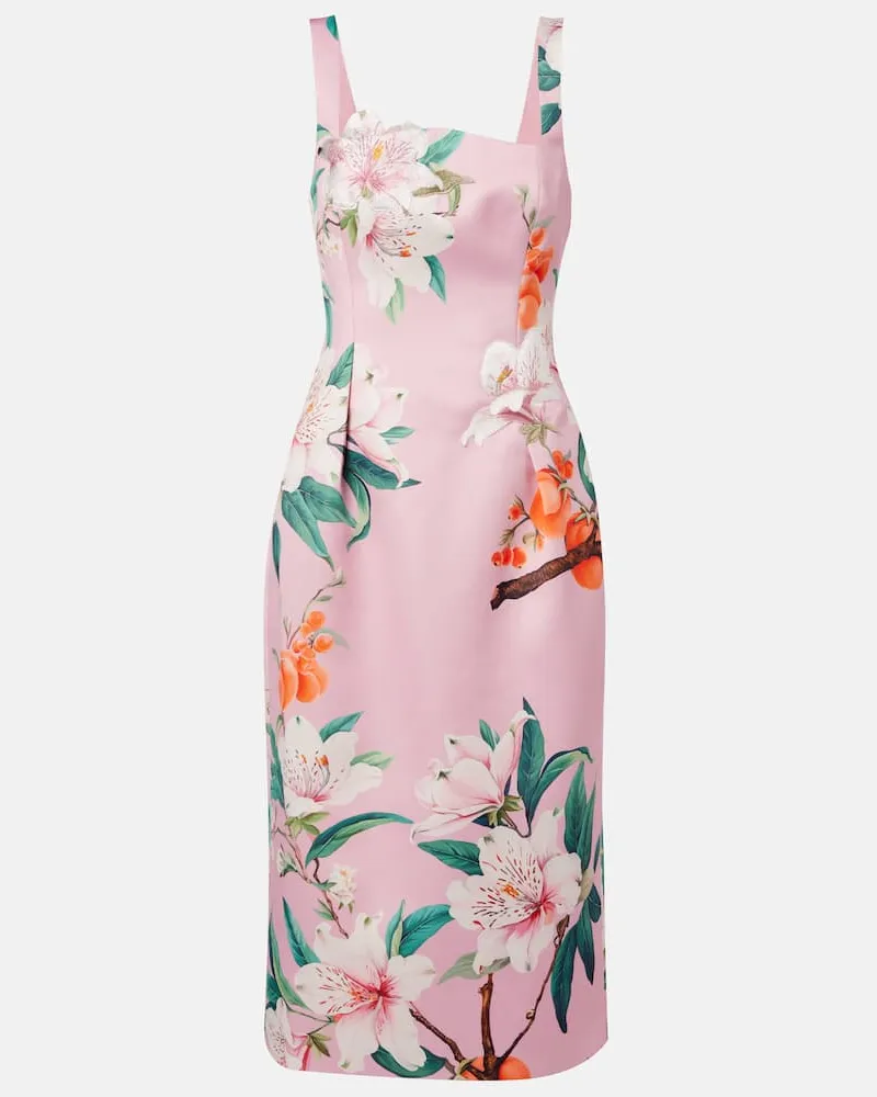 LEO LIN Abito midi Larissa in raso Rosa