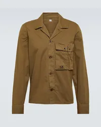 C.P. Company Giacca camicia in gabardine di cotone Marrone