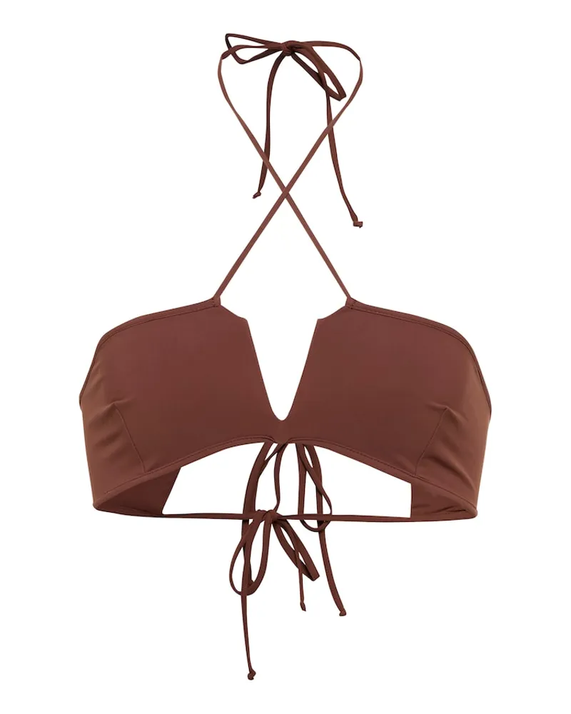 Nensi Dojaka Top bikini con scollo allâamericana Marrone