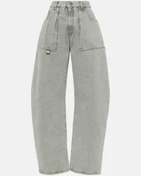 ATTICO Jeans Effie a gamba larga e vita media Grigio