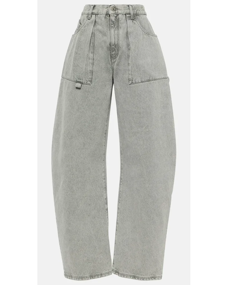 ATTICO Jeans Effie a gamba larga e vita media Grigio