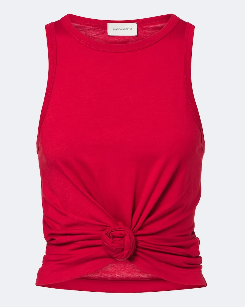 Magda Butrym Top cropped in misto cotone Rosso
