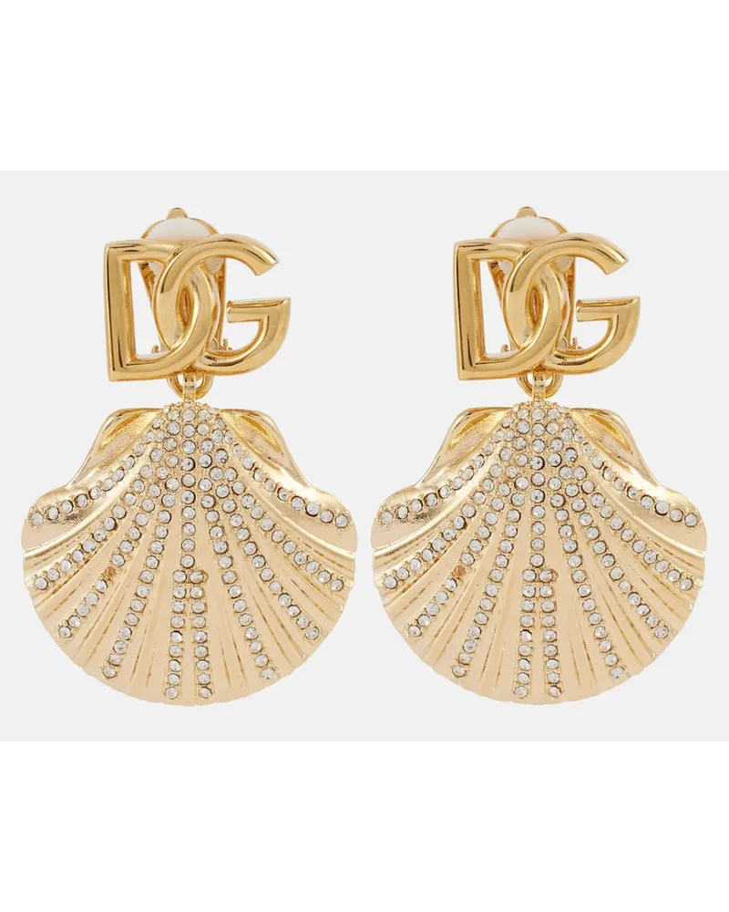 Dolce & Gabbana Orecchini a clip Capri DG con cristalli Oro