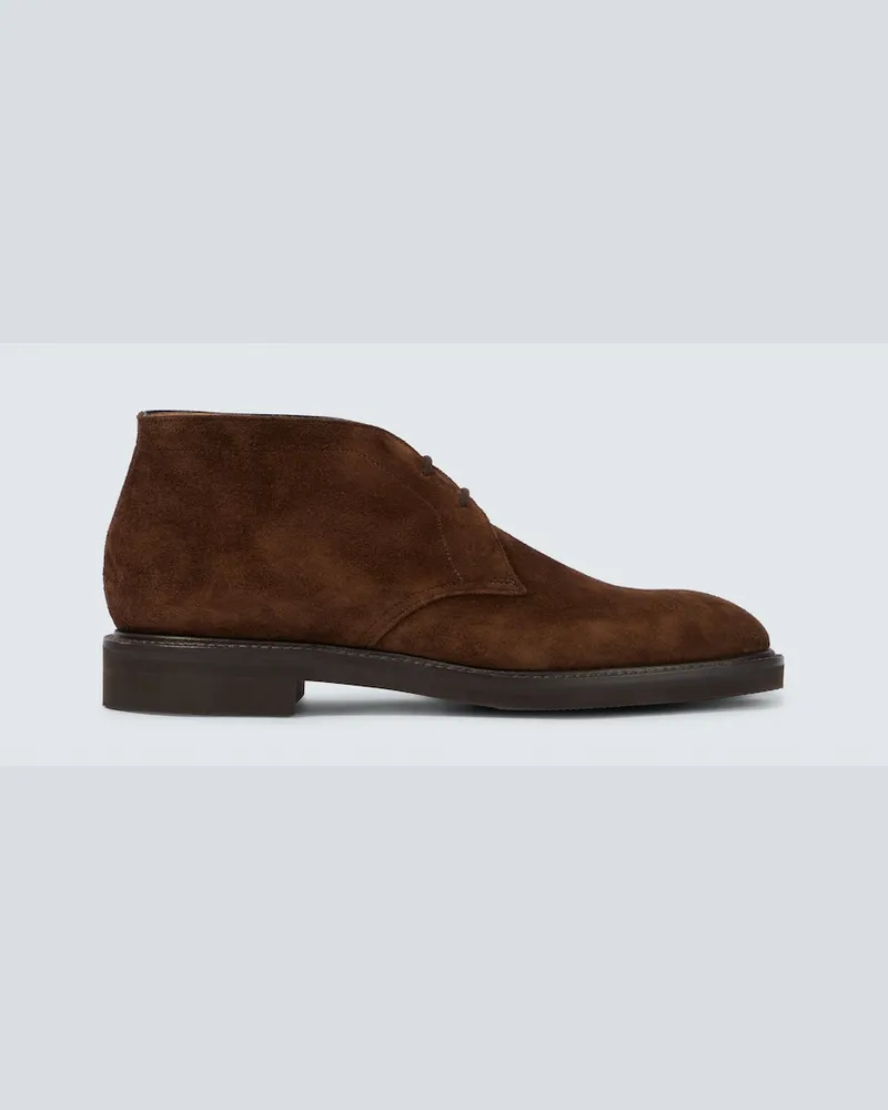 John Lobb Stivaletti Heywood in suede Marrone