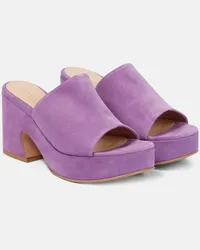 Gianvito Rossi Sandali in suede con plateau Viola