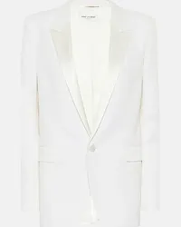 Saint Laurent Blazer in gabardine di lana Bianco