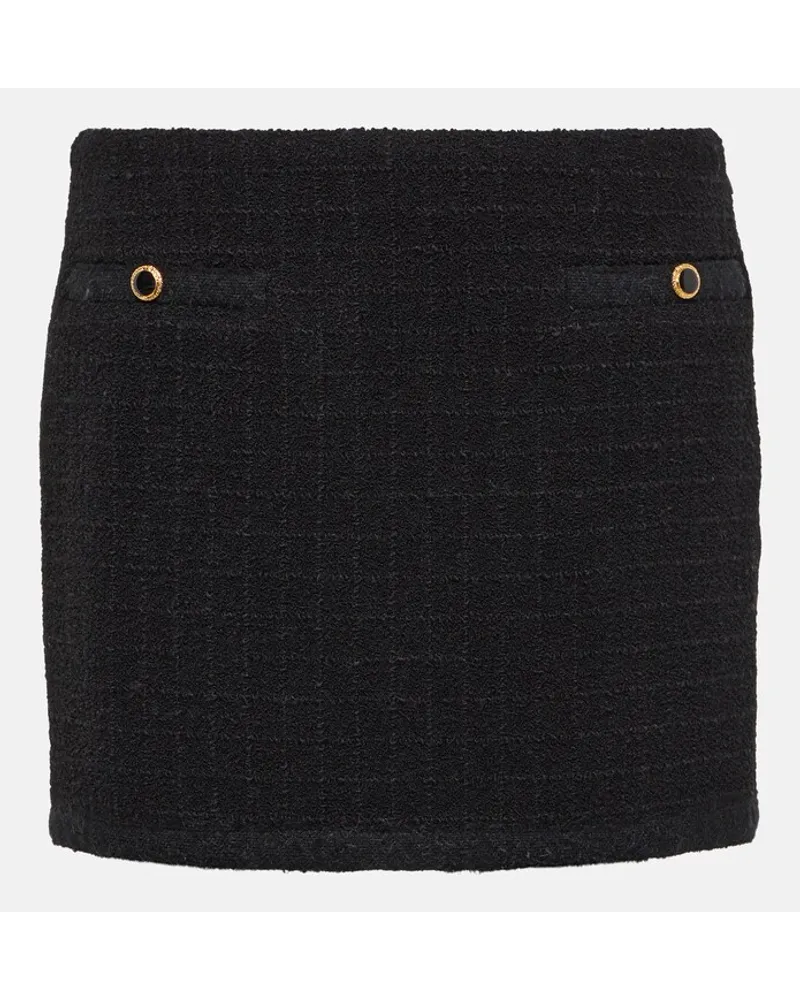 Alessandra Rich Minigonna in tweed a quadri Nero