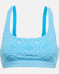 Marine Serre Bralette Moon Sponge in jacquard Blu