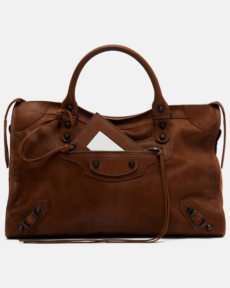 Balenciaga Borsa Le City Medium in pelle Marrone