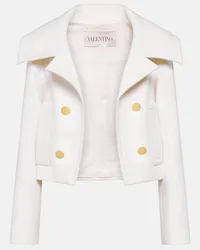 Valentino Garavani Giacca cropped in lana e cashmere Bianco