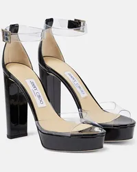 Jimmy Choo Sandali Albi 120 PVC in pelle con plateau Nero