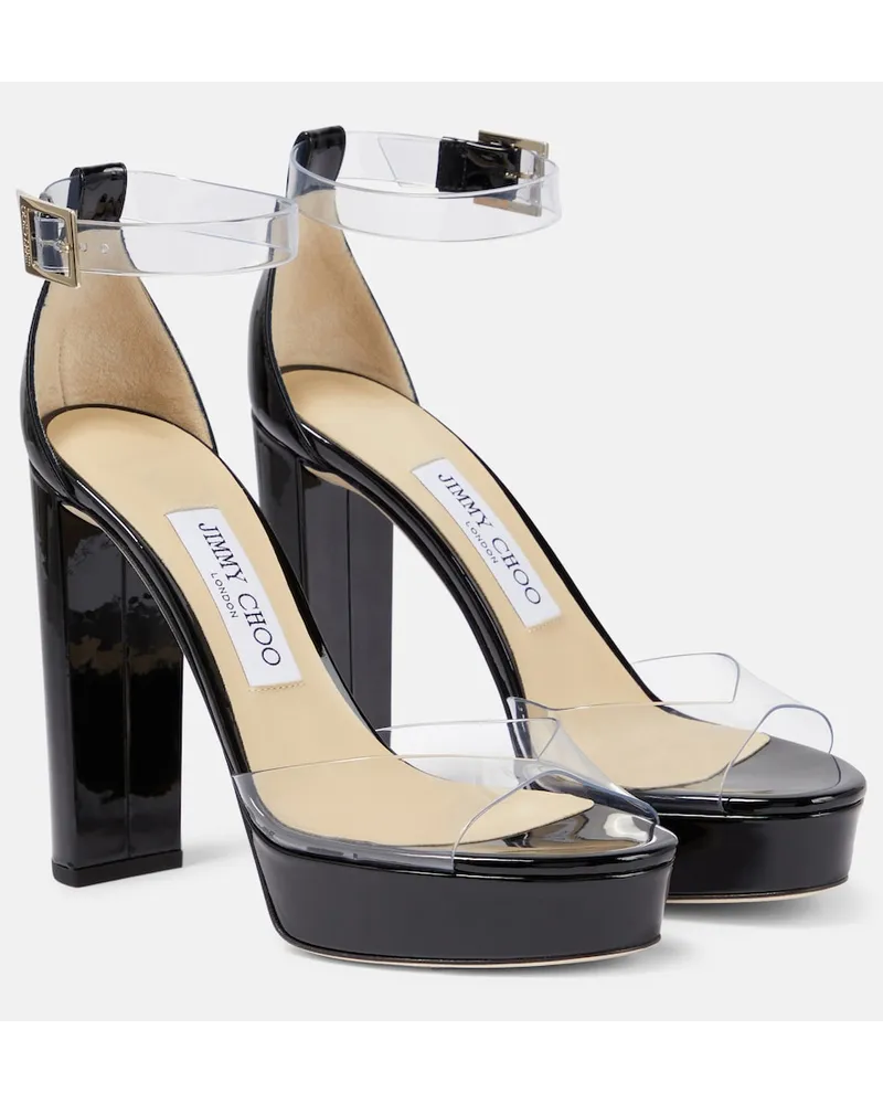 Jimmy Choo Sandali Albi 120 PVC in pelle con plateau Nero