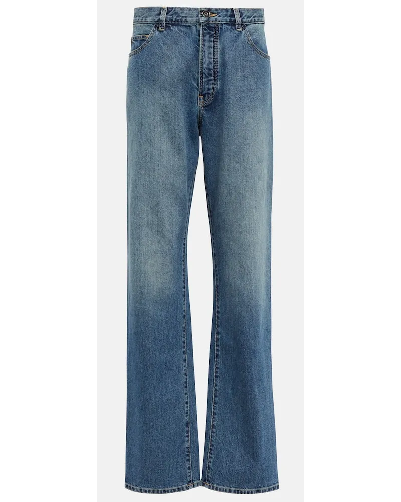 Alaïa AlaÃ¯a Jeans regular Lover a vita bassa Blu