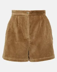 Dolce & Gabbana Shorts a vita alta in velluto a coste Marrone