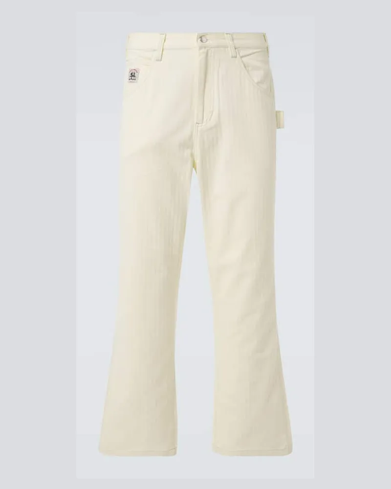 BODE Pantaloni regular in cotone Bianco