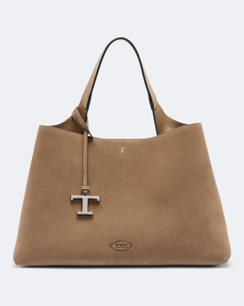 TOD'S Shopper Apa Medium in suede Marrone