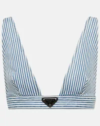 Prada Bralette di jeans a righe Blu