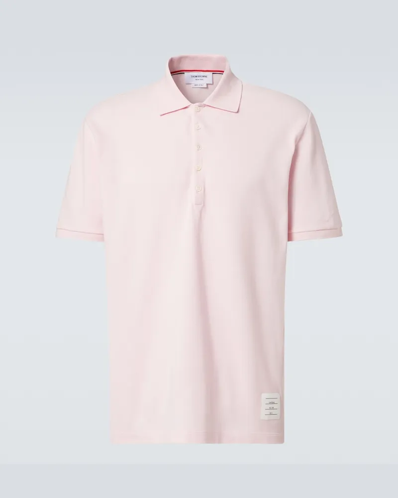 Thom Browne Polo 4-Bar in cotone Rosa