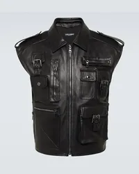 Dolce & Gabbana Gilet in pelle Nero