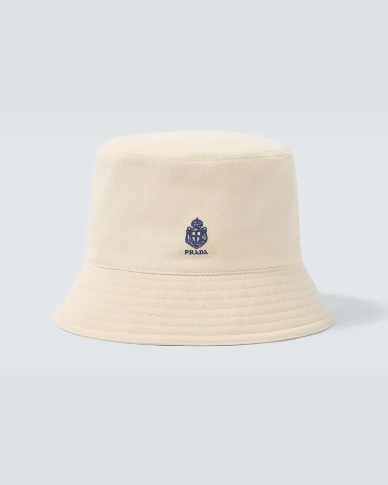 Prada Cappello da pescatore in gabardine di cotone Beige