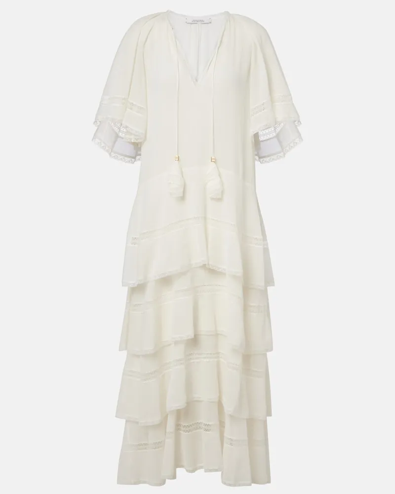 Dorothee Schumacher Abito midi Dreamful in cotone e seta Bianco
