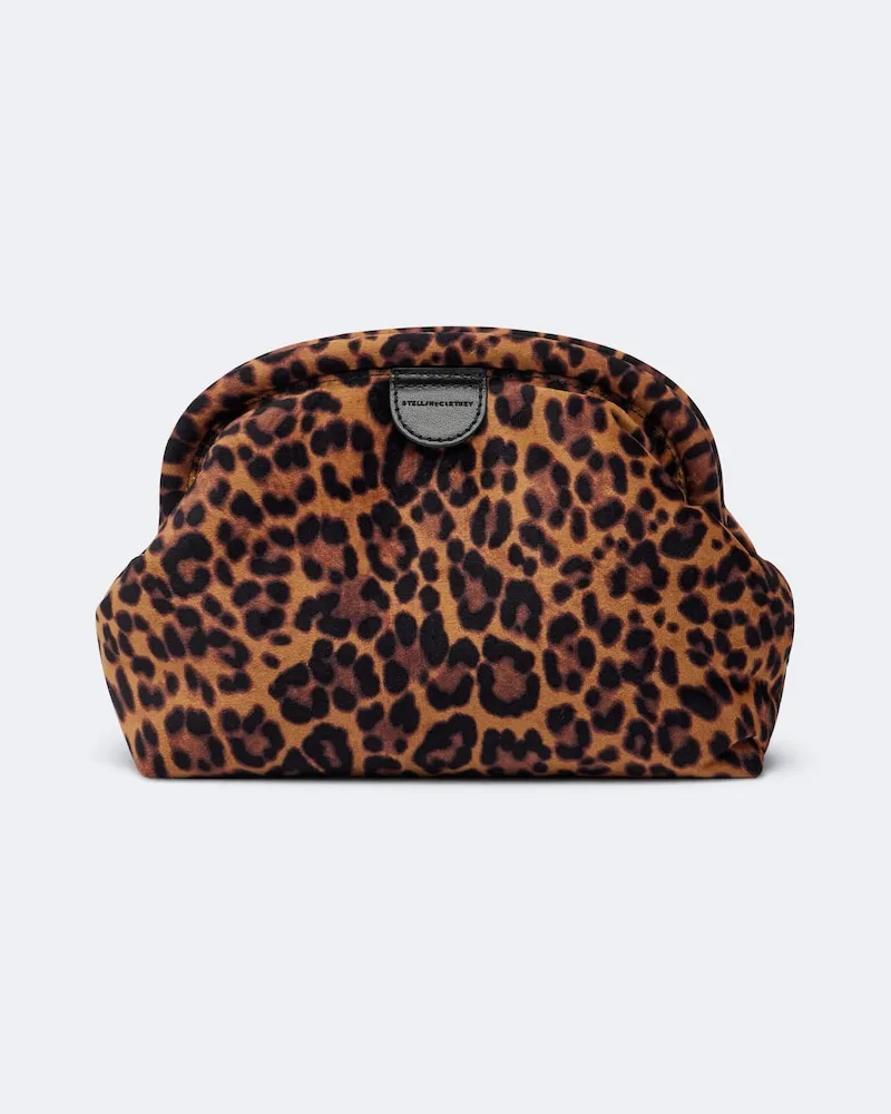 Stella McCartney Clutch Falabella Small in velluto Marrone