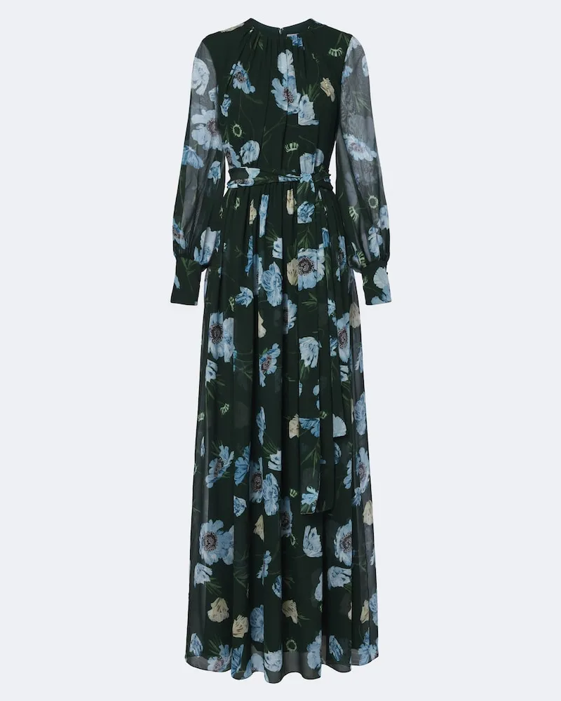 Erdem Abito lungo in seta con stampa floreale Multicolore