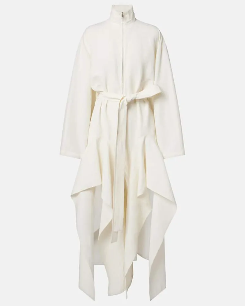 Alaïa AlaÃ¯a Jumpsuit in popeline con volant Bianco