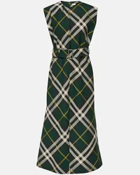 Burberry Abito midi in lana Burberry Check Verde