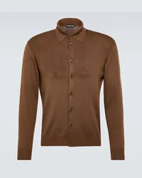 Tom Ford Camicia in maglia di seta Marrone