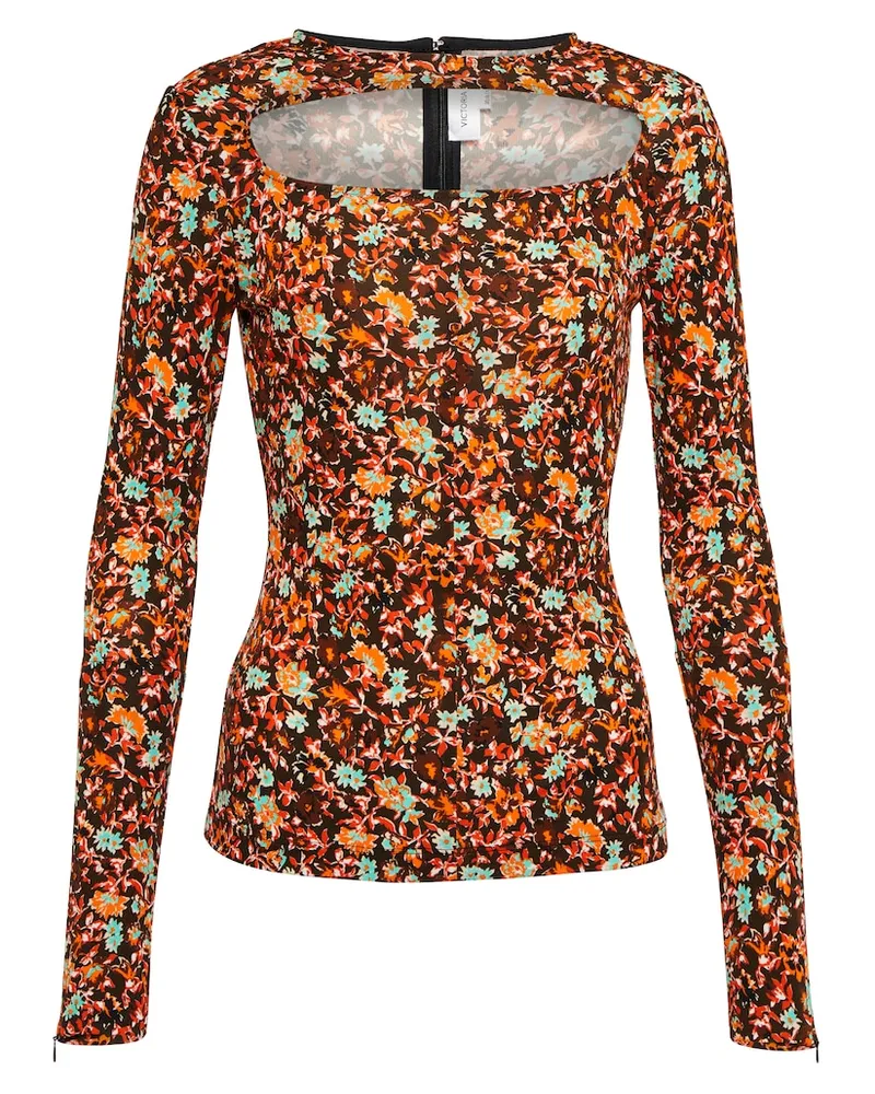 Victoria Beckham Top con stampa floreale e cut-out Multicolore