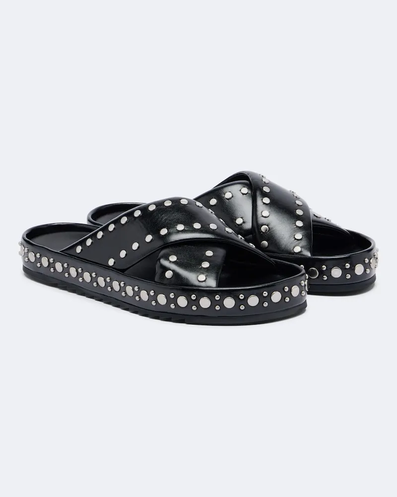 Fendi Sandali in pelle con borchie Nero