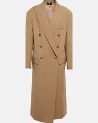 Balmain Cappotto oversize in lana Beige