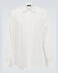 Amiri Camicia in popeline di cotone con logo Bianco