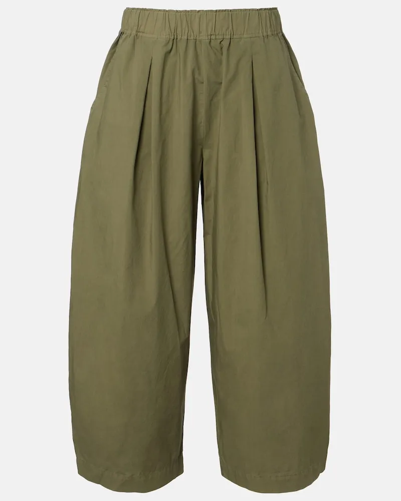 Velvet Pantaloni Sophia in popeline di cotone Verde