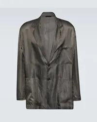 Giorgio Armani Blazer da abito in jaquard Marrone