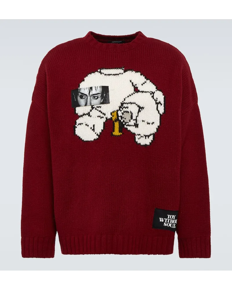 Undercover Pullover in lana con intarsi Rosso